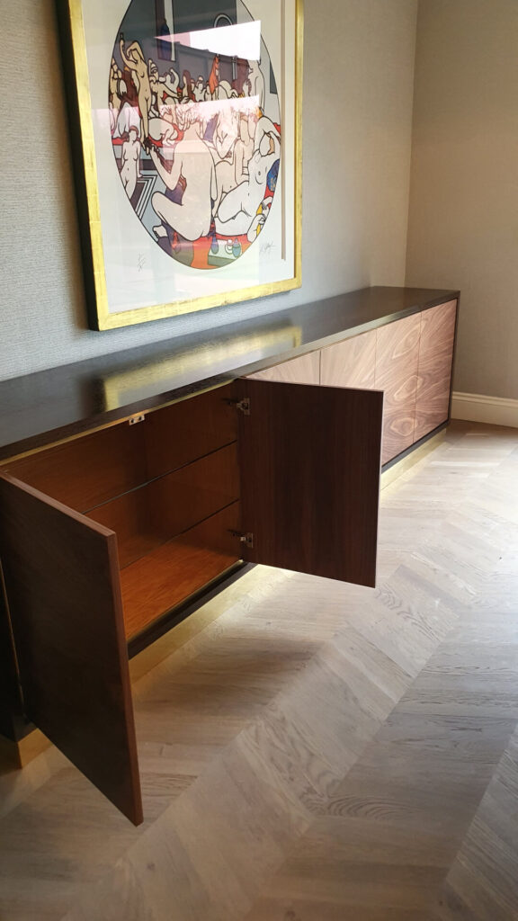 Fumed Oak and Walnut Credenza