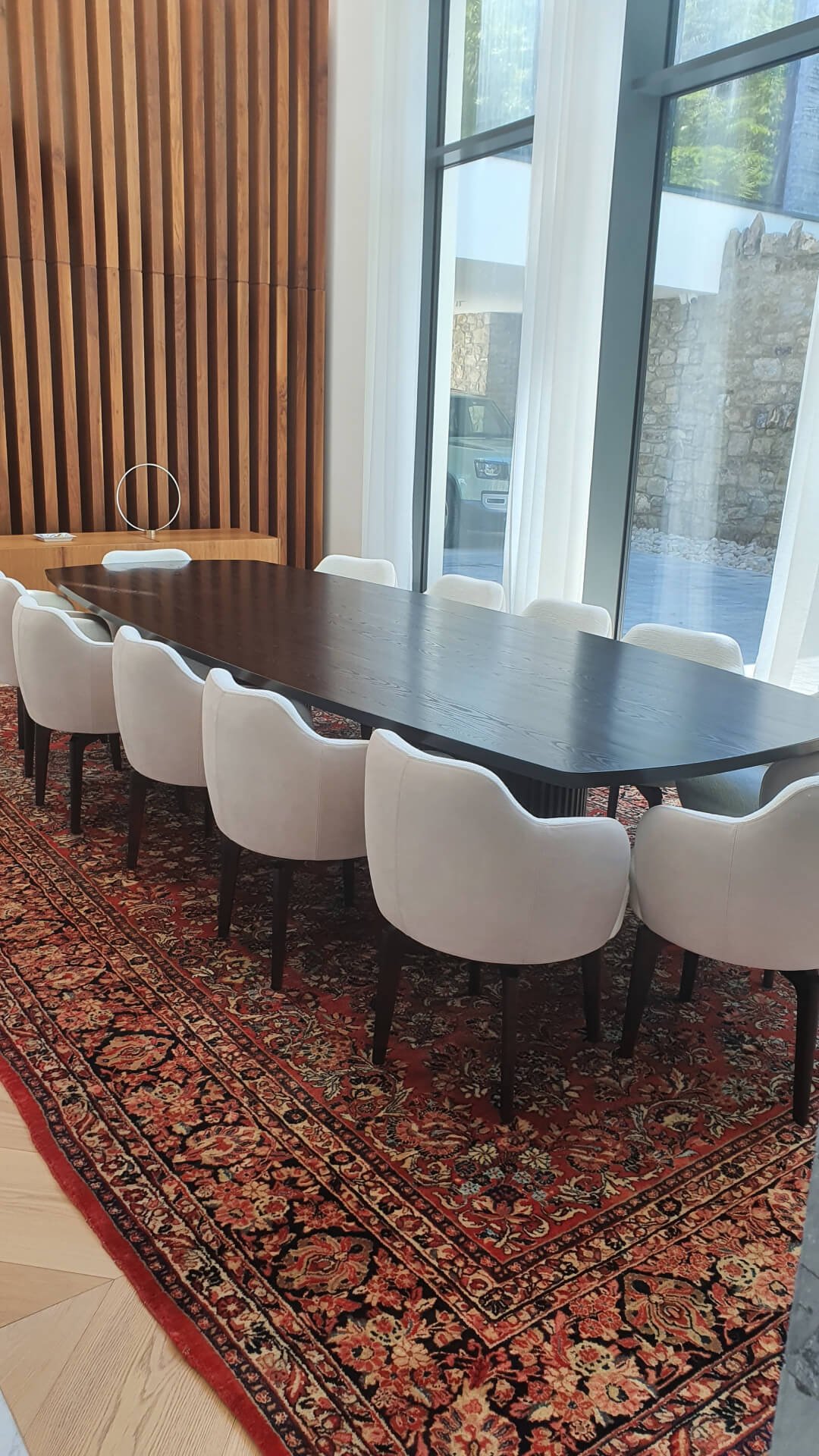 2x2 Meter Burl Walnut Dining Table