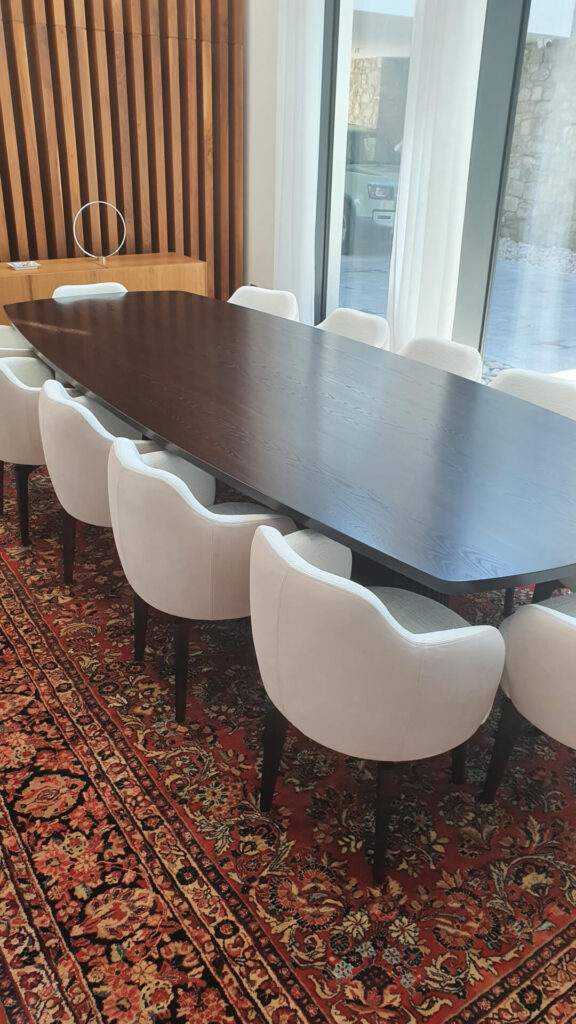 2x2 Meter Burl Walnut Dining Table