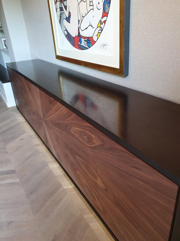 Fumed Oak and Walnut Credenza