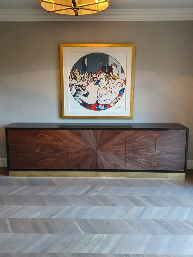 Fumed Oak and Walnut Credenza