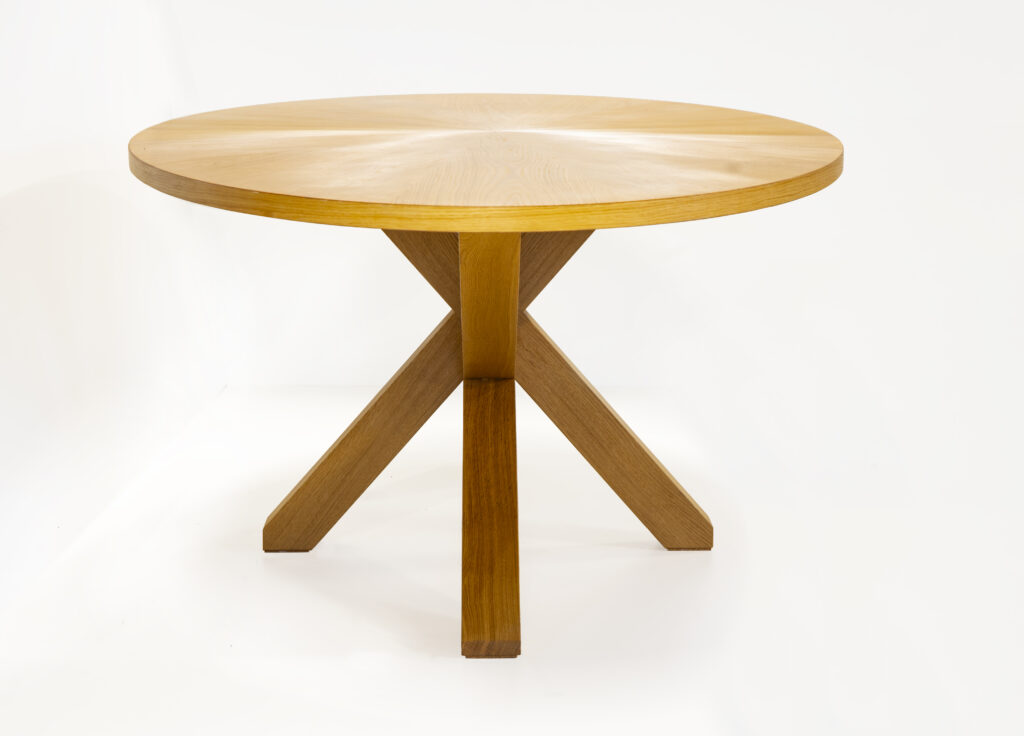 Solid Oak Double X Dining Table Base with Oval Oak Top