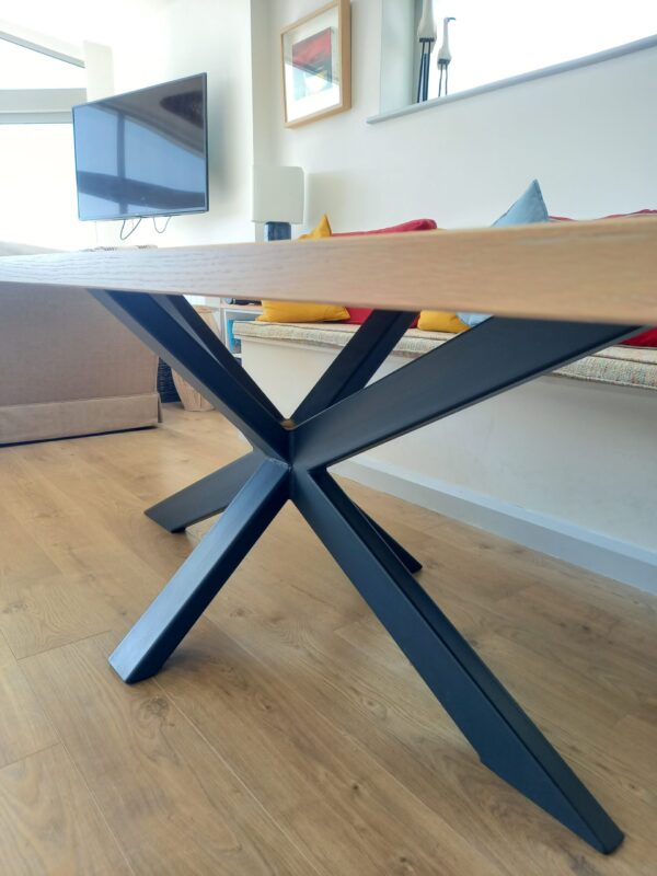 Metal X frame dining table base